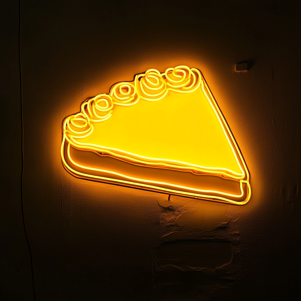 Cheesecake Slice - Yellow Neon Sign, 18 Inches