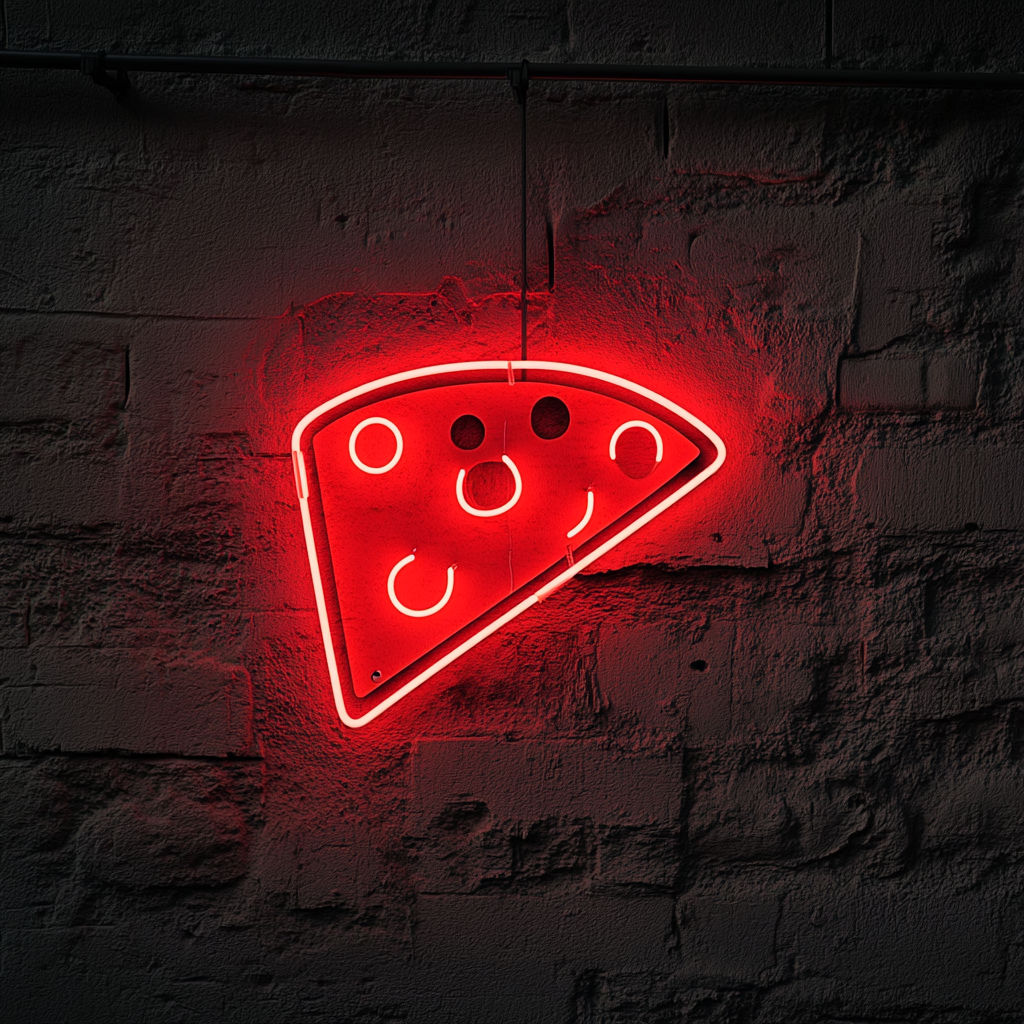 Cheese Slice - Red Neon Sign, 24 Inches