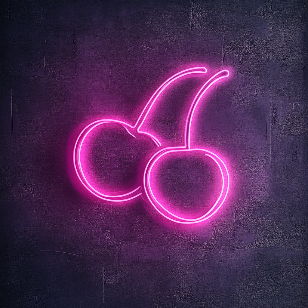 Cherries - Pink Neon Sign, 18 Inches
