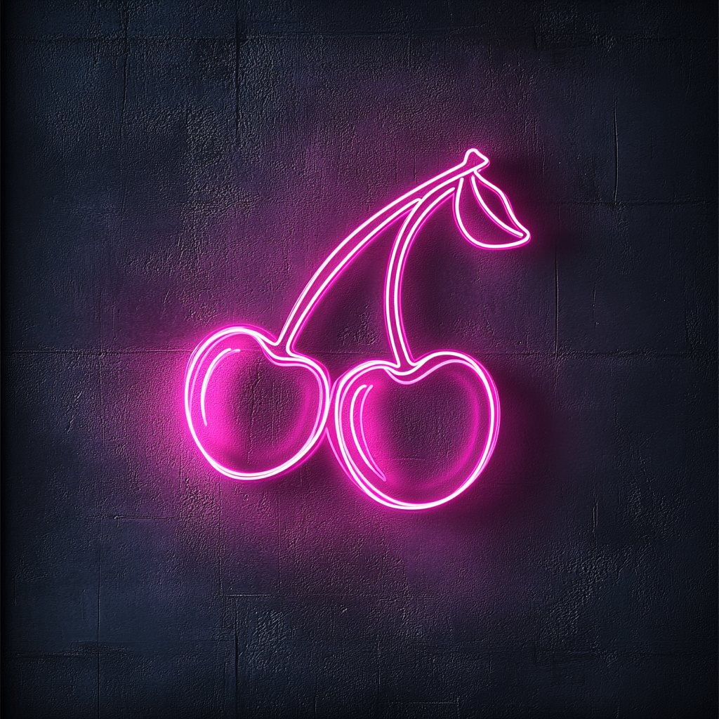 Cherries - Pink Neon Sign, 18 Inches