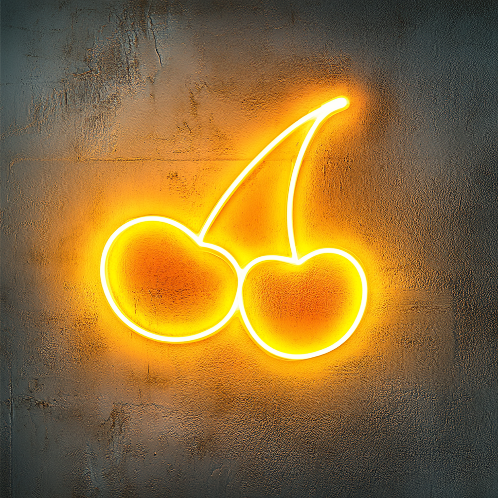 Cherries - Yellow Neon Sign, 18 Inches