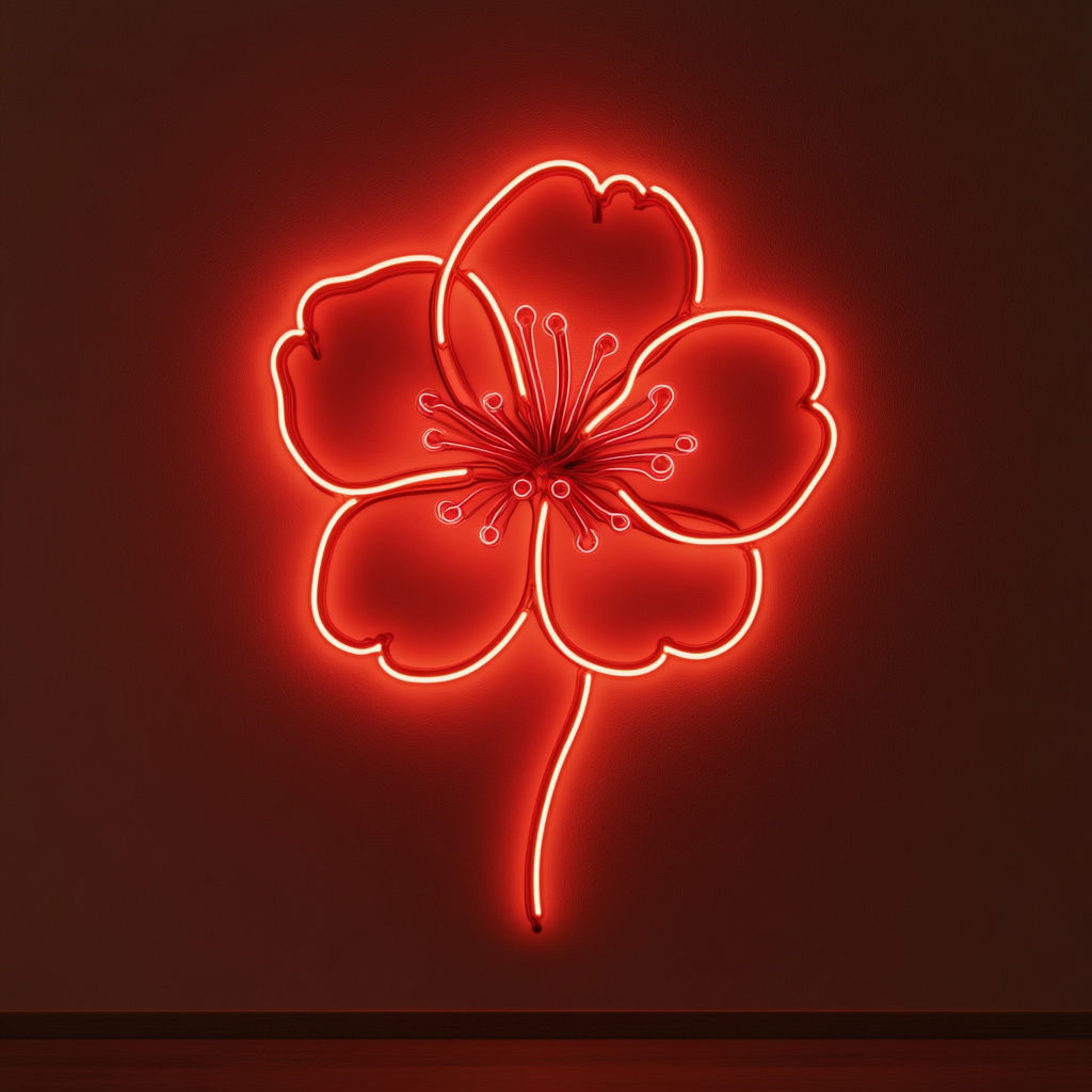 Cherry Blossom - Red Neon Sign, 18 Inches