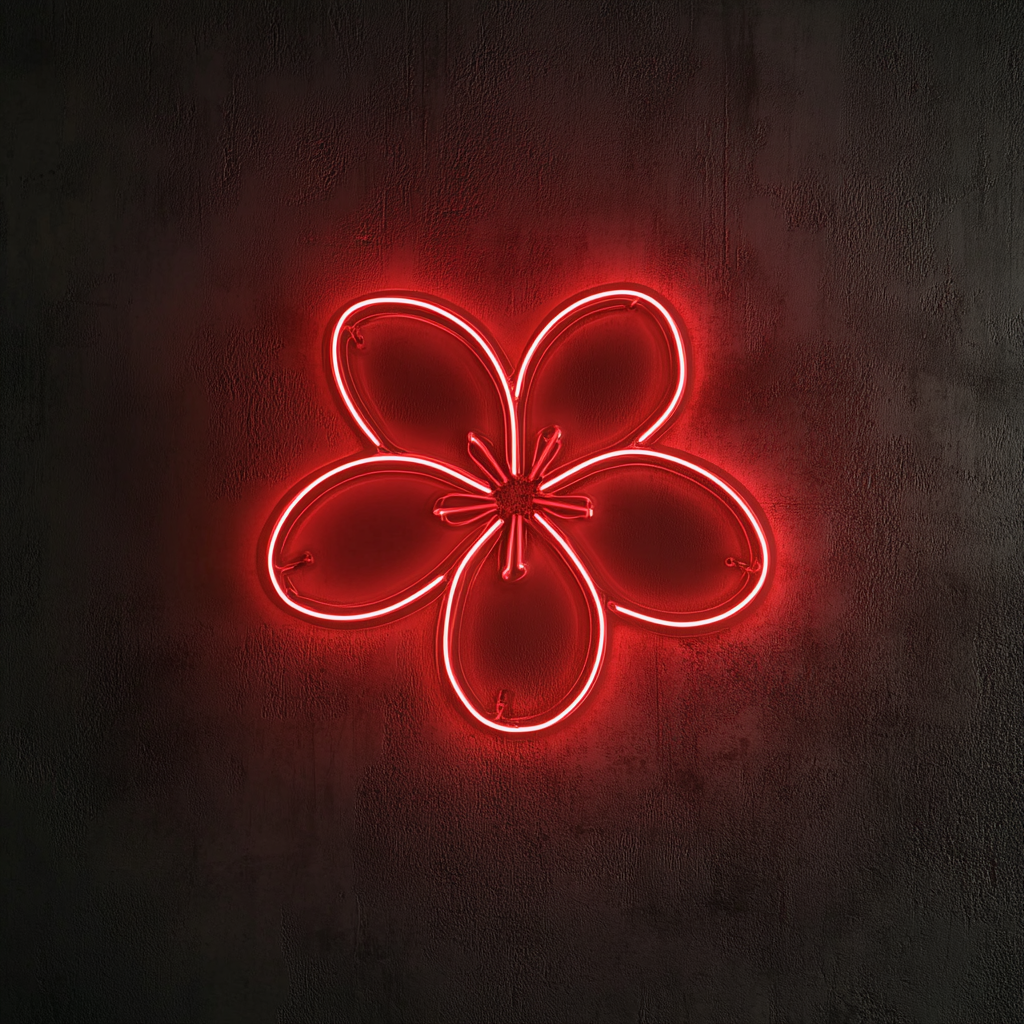 Cherry Blossom - Red Neon Sign, 18 Inches