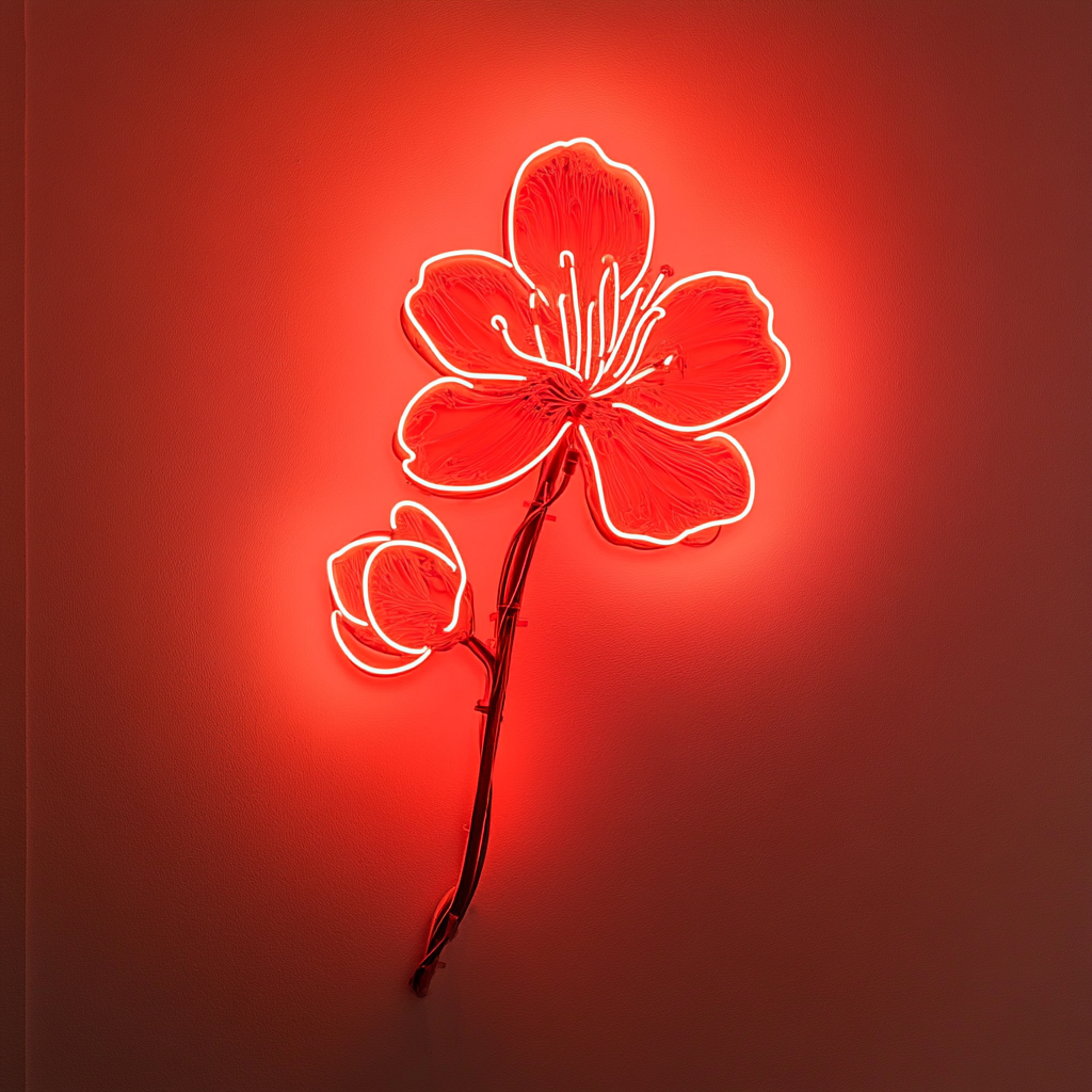 Cherry Blossom - Red Neon Sign, 18 Inches
