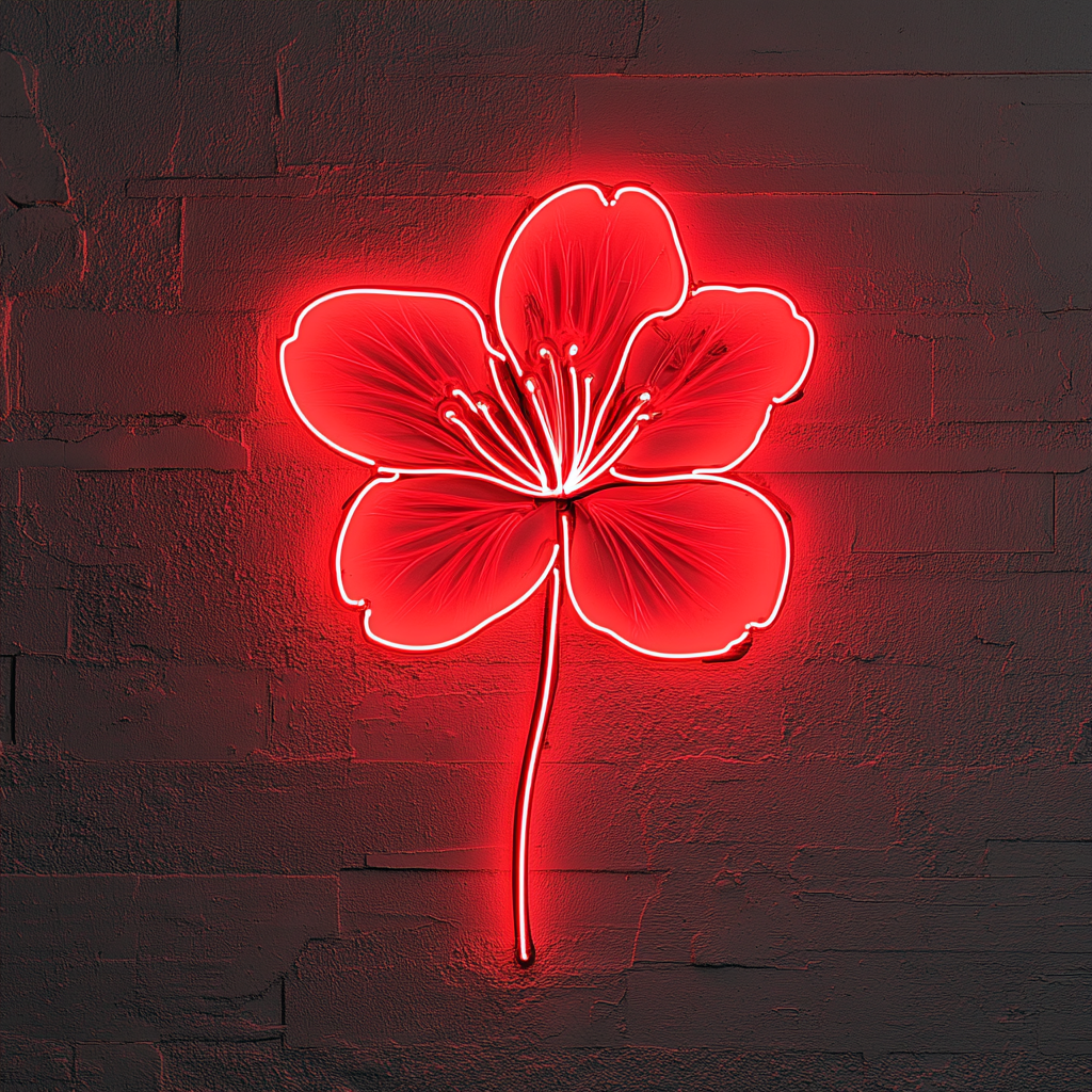 Cherry Blossom - Red Neon Sign, 18 Inches