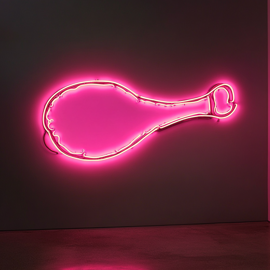 Chicken Drumstick - Pink Neon Sign, 18 Inches