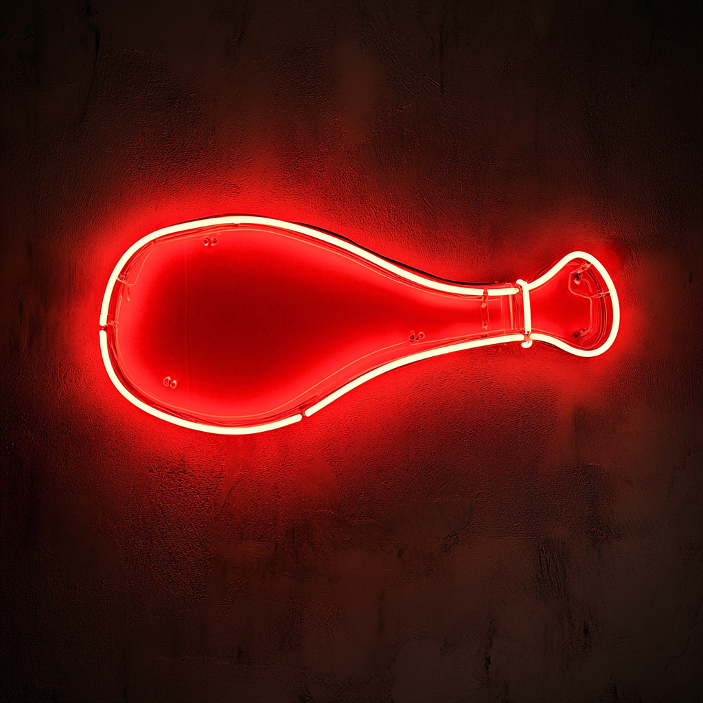 Chicken Drumstick - Red Neon Sign, 18 Inches