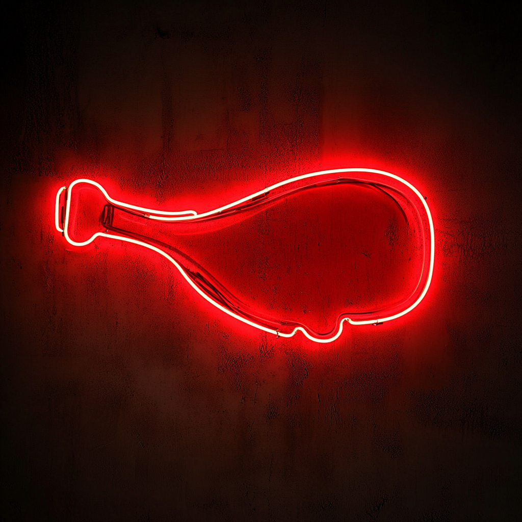 Chicken Drumstick - Red Neon Sign, 18 Inches