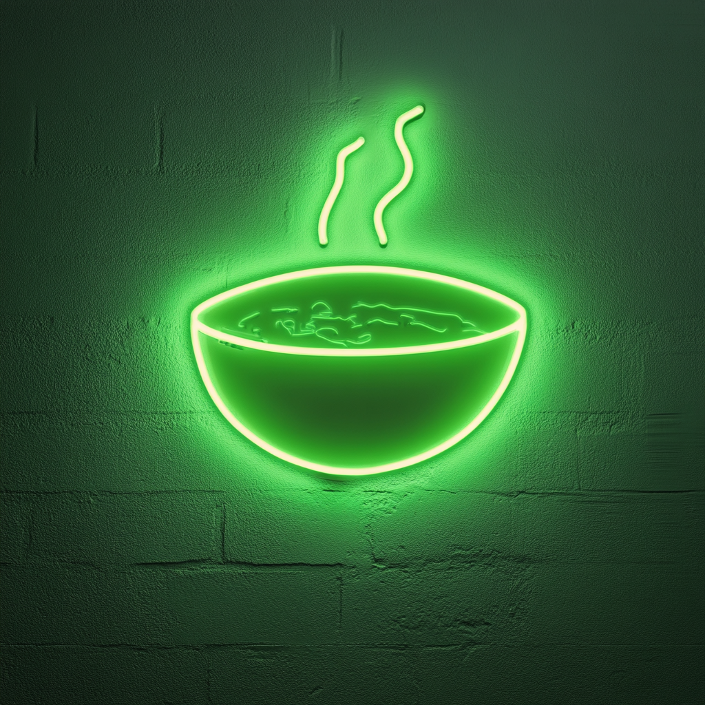 Chili Bowl - Green Neon Sign, 18 Inches