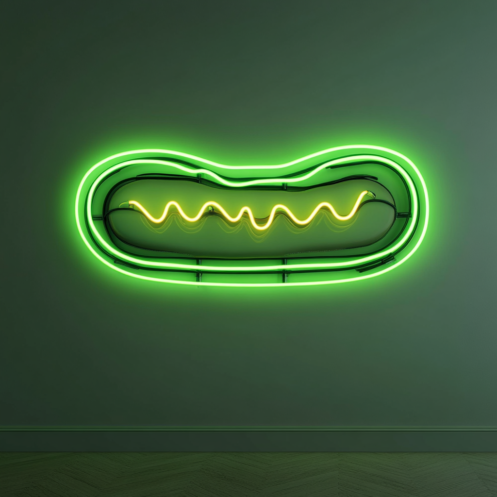 Chili Dog - Green Neon Sign, 18 Inches