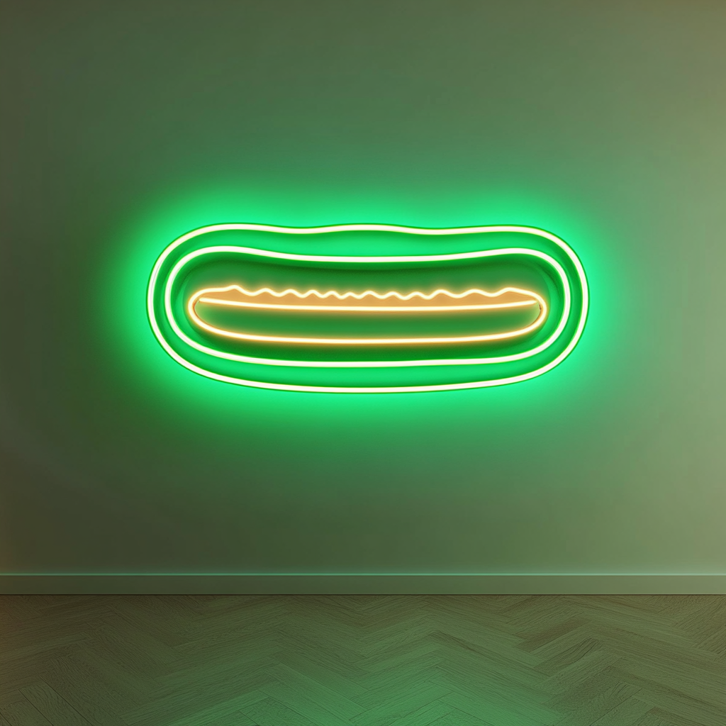 Chili Dog - Green Neon Sign, 18 Inches