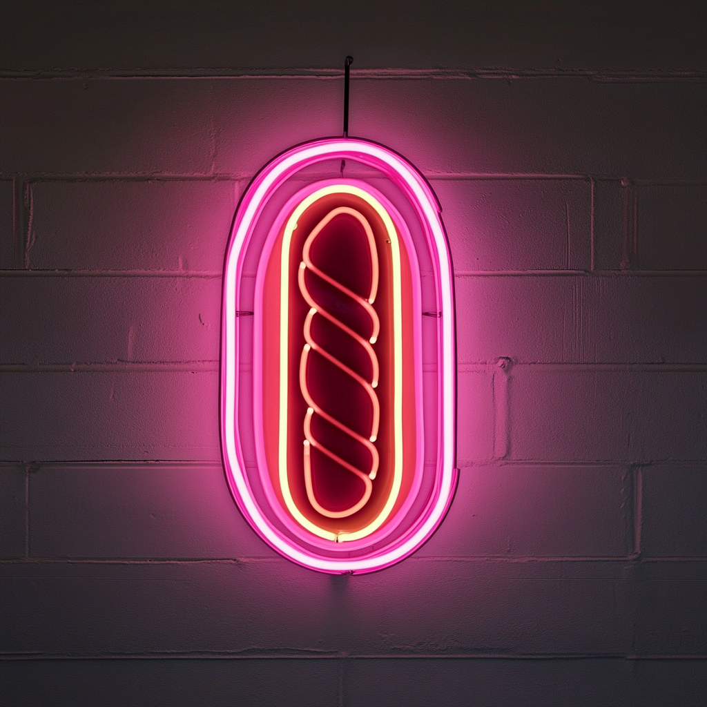Chili Dog - Pink Neon Sign, 18 Inches