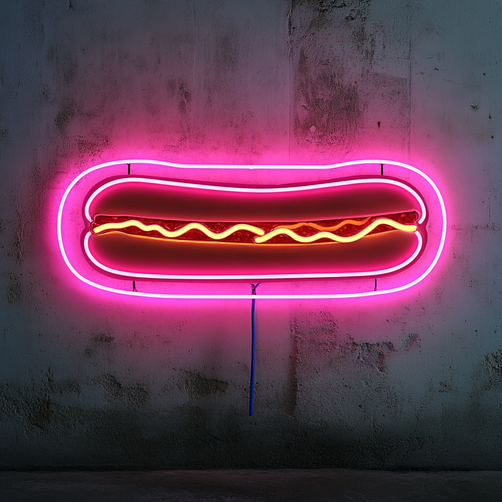 Chili Dog - Pink Neon Sign, 18 Inches