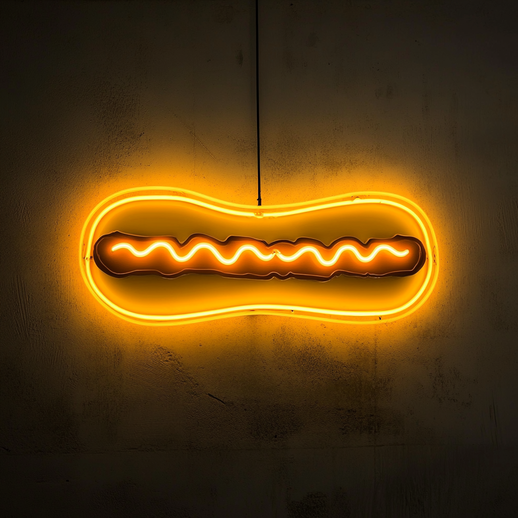 Chili Dog - Yellow Neon Sign, 18 Inches