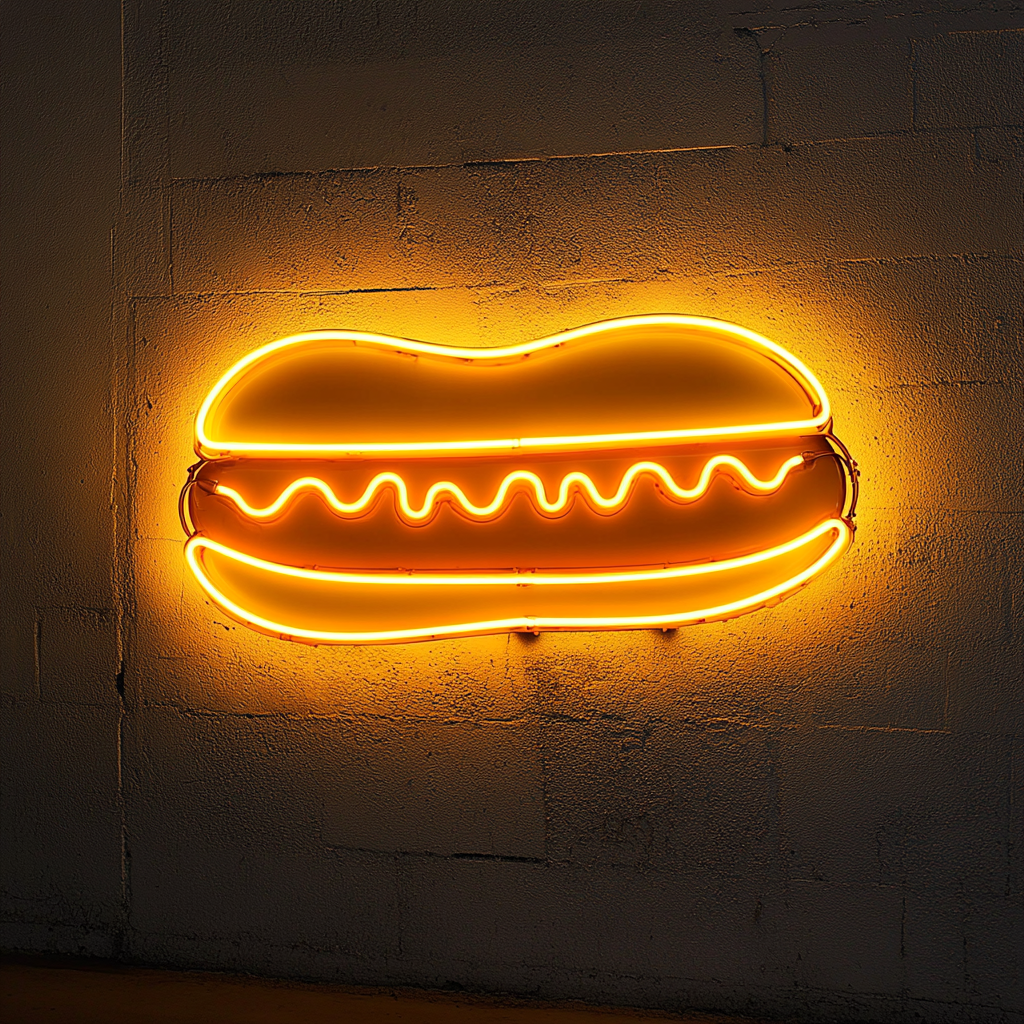 Chili Dog - Yellow Neon Sign, 18 Inches
