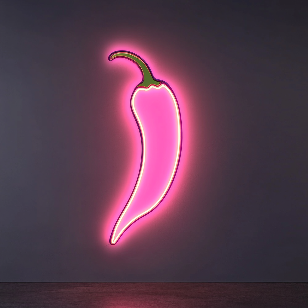 Chili Pepper - Pink Neon Sign, 18 Inches