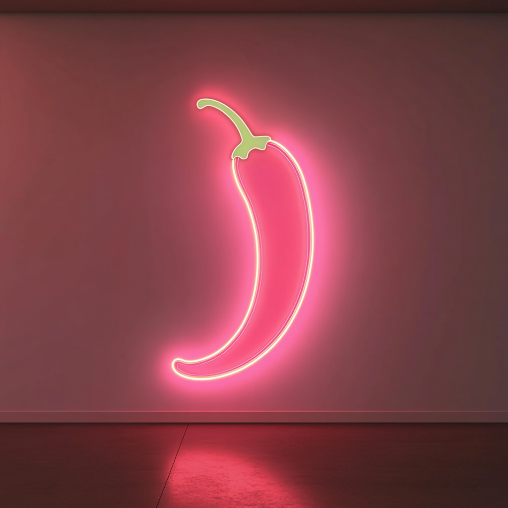 Chili Pepper - Pink Neon Sign, 18 Inches