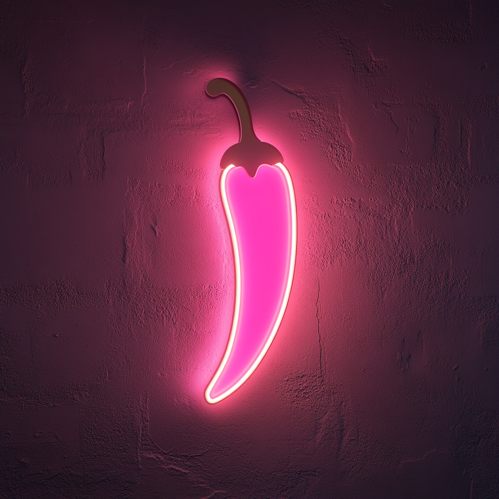 Chili Pepper - Pink Neon Sign, 18 Inches