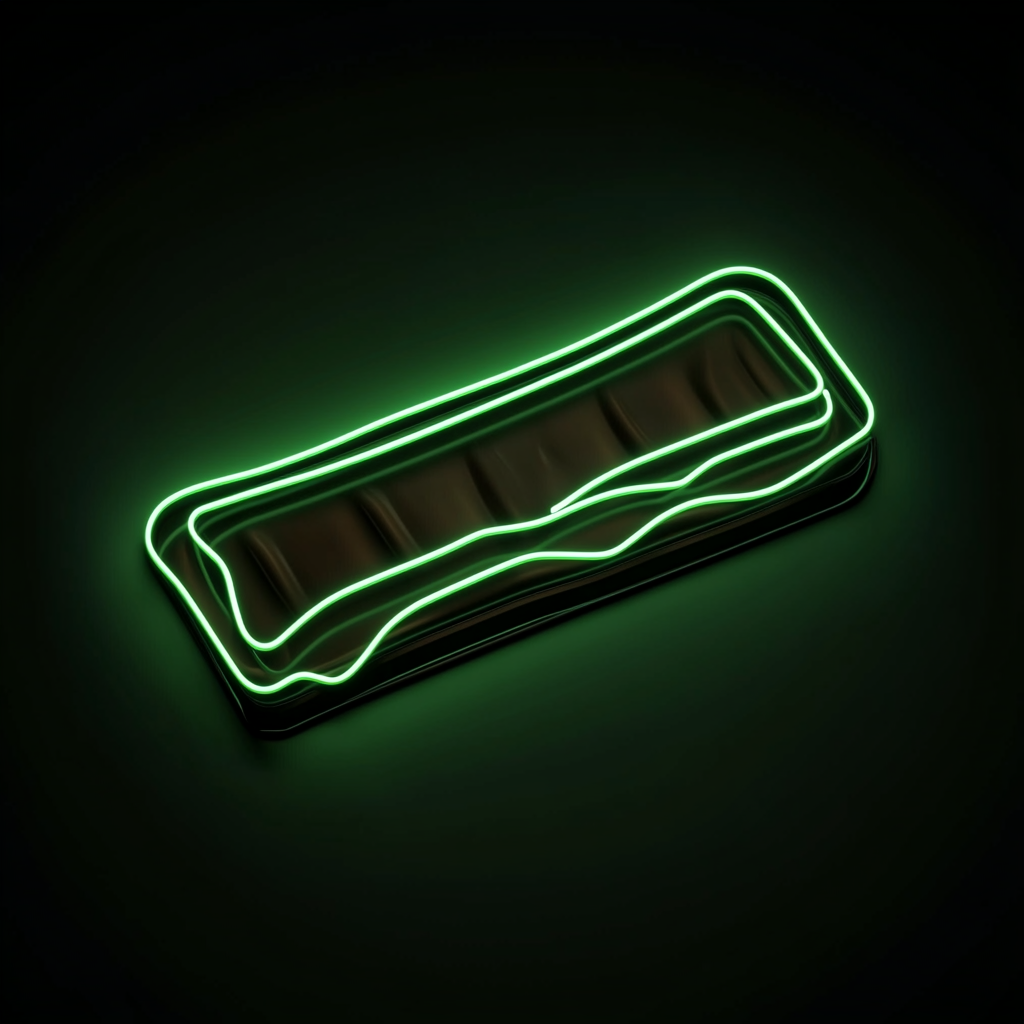 Chocolate Bar Unwrapped - Green Neon Sign, 24 Inches