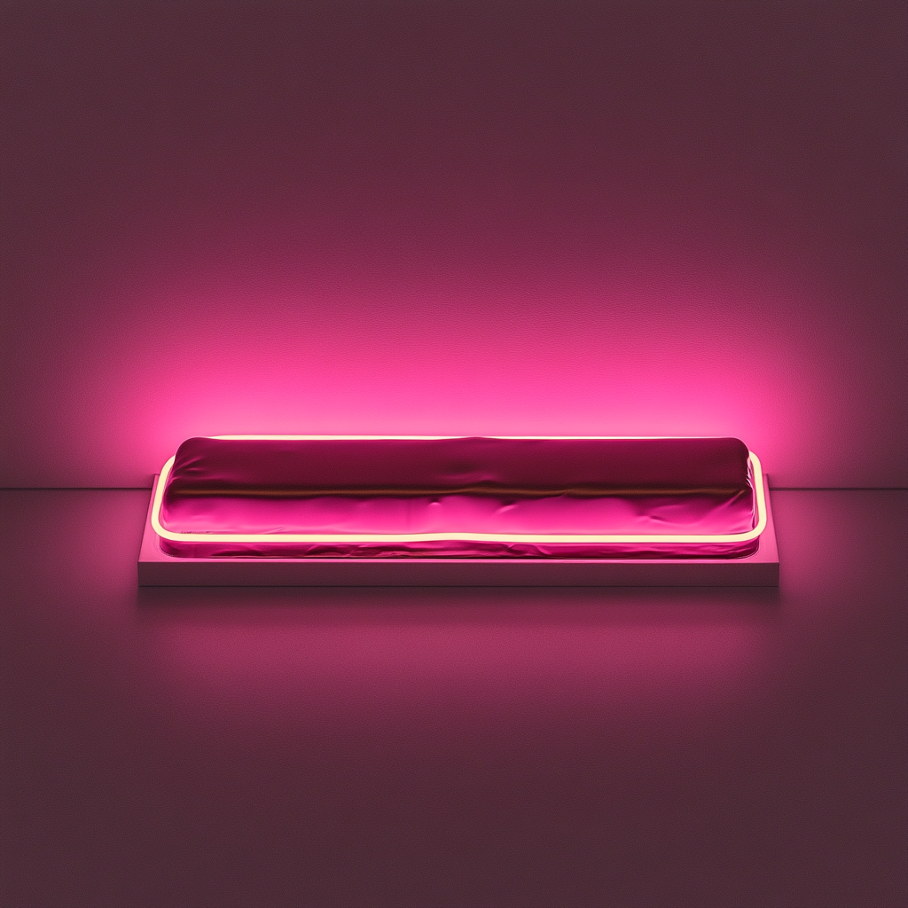 Chocolate Bar Unwrapped - Pink Neon Sign, 18 Inches