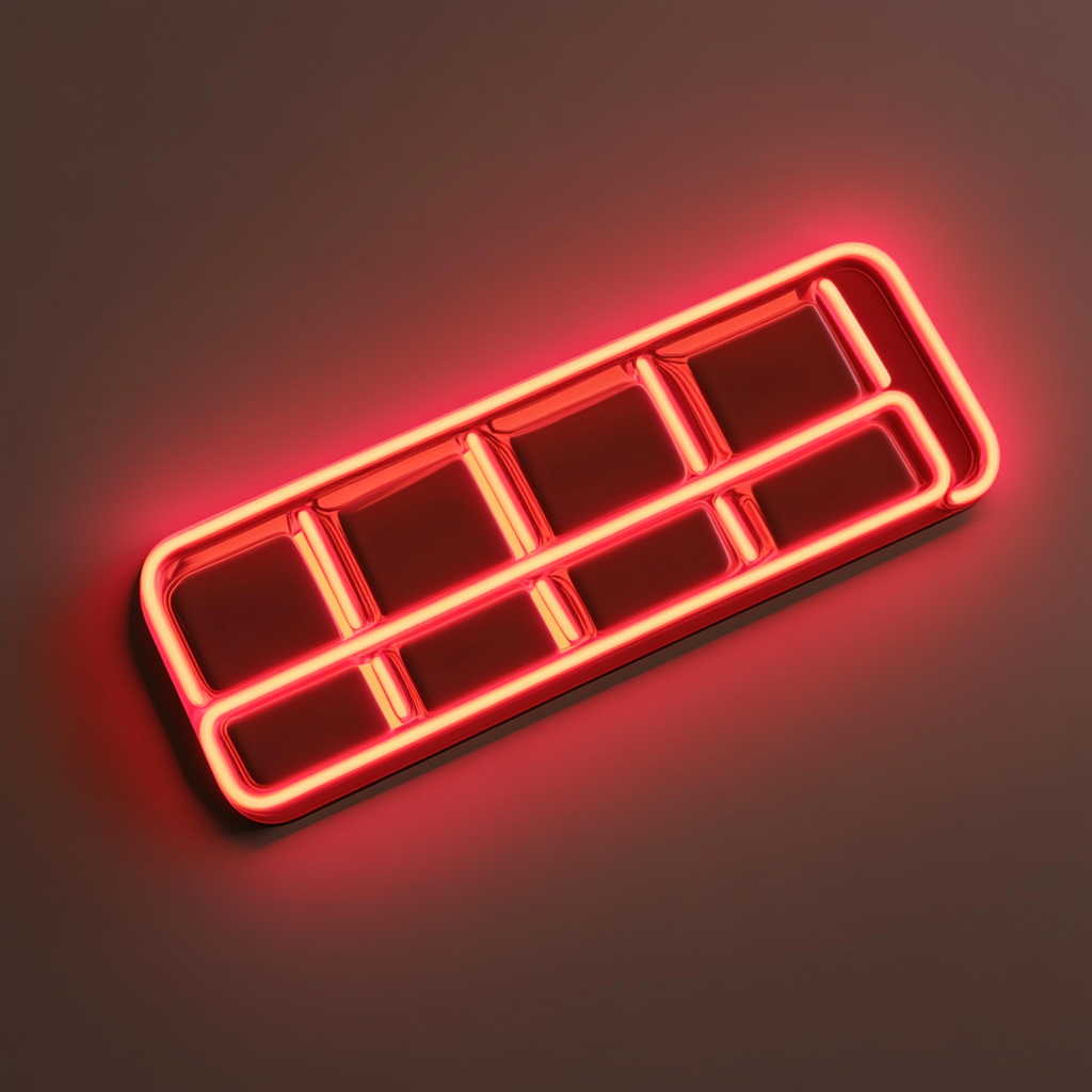 Chocolate Bar Unwrapped - Red Neon Sign, 24 Inches