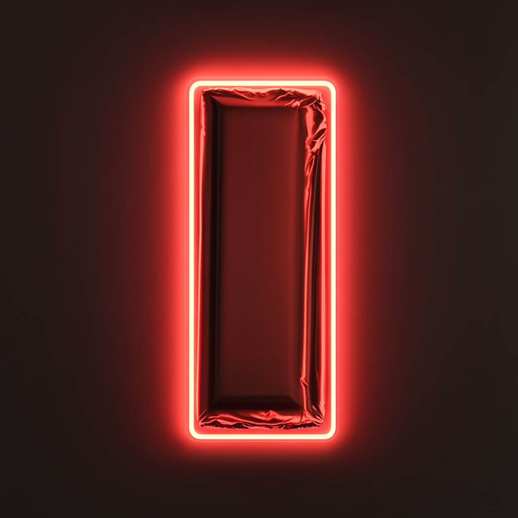 Chocolate Bar Unwrapped - Red Neon Sign, 18 Inches