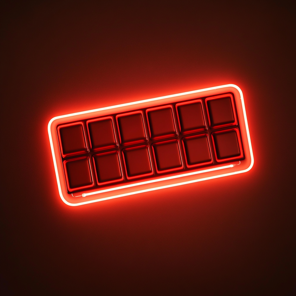 Chocolate Bar Unwrapped - Red Neon Sign, 18 Inches