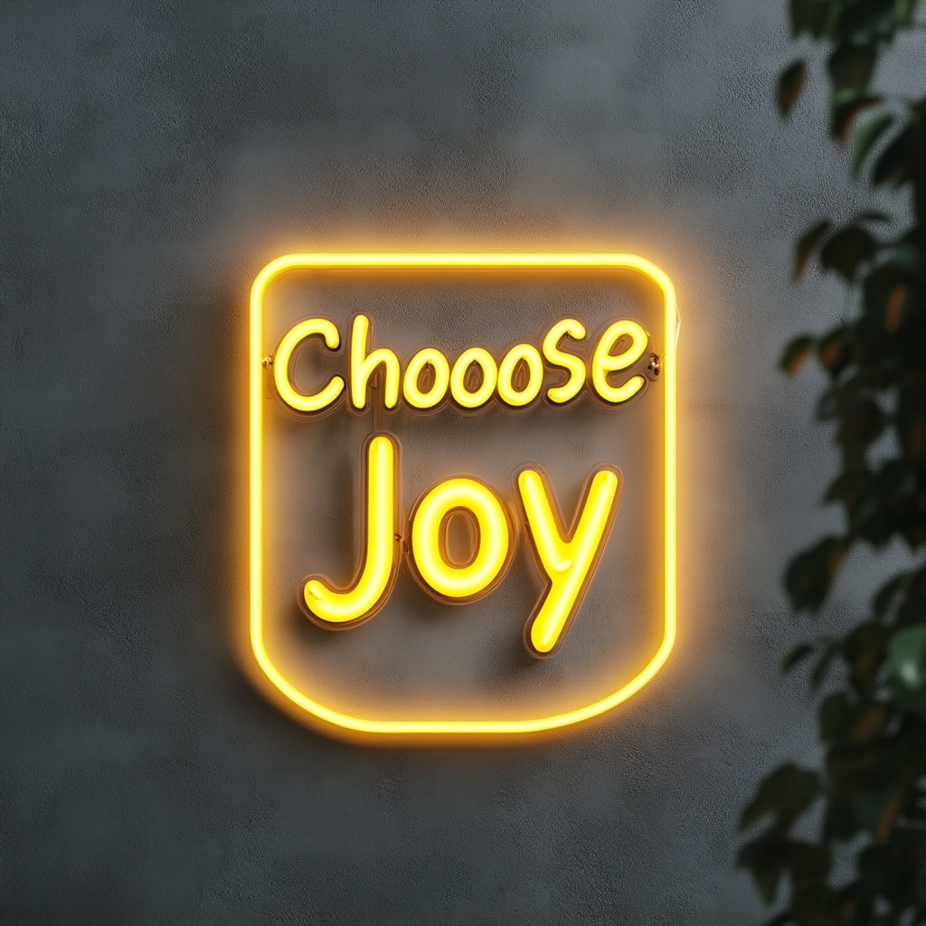 Choose Joy - Yellow Neon Sign, 24 Inches
