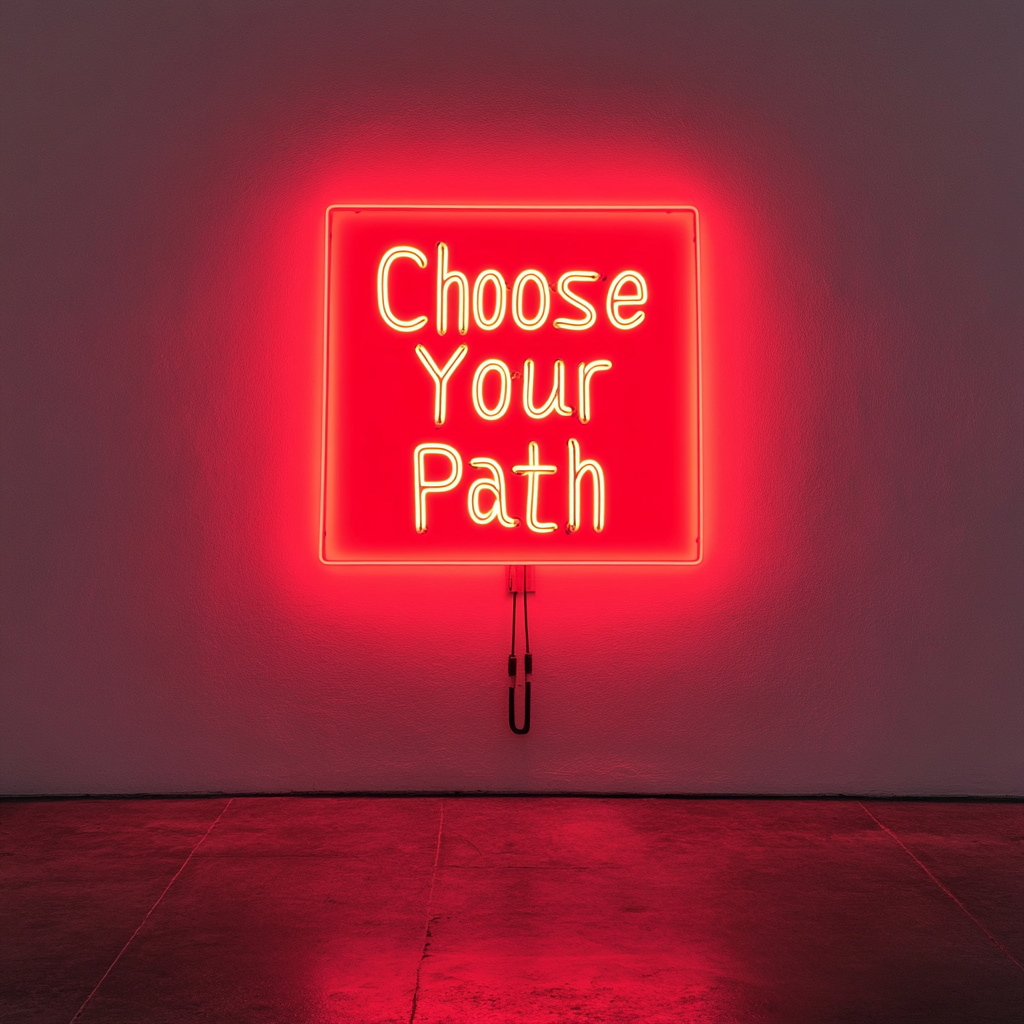 "Choose Your Path" - Red Neon Sign, 24 Inches
