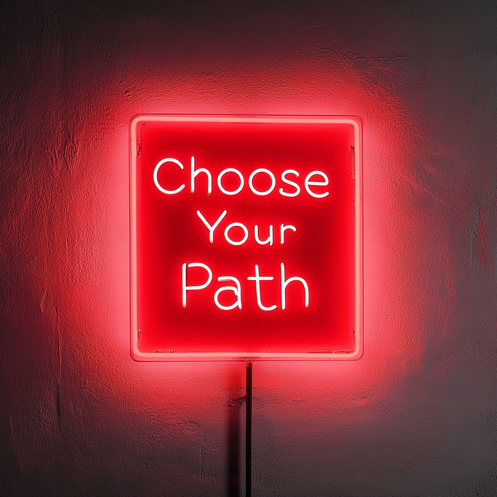 "Choose Your Path" - Red Neon Sign, 24 Inches