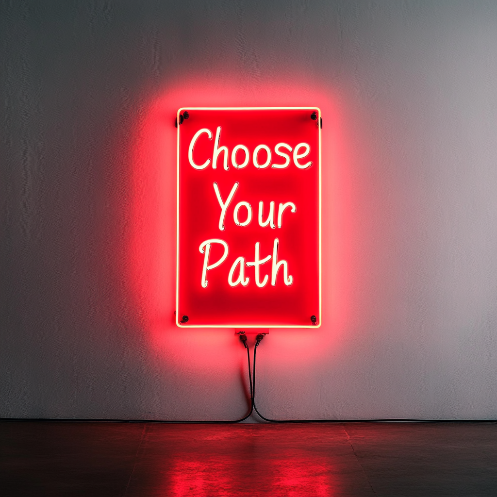 "Choose Your Path" - Red Neon Sign, 24 Inches