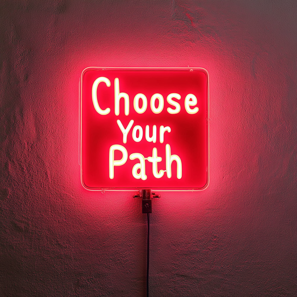 "Choose Your Path" - Red Neon Sign, 24 Inches