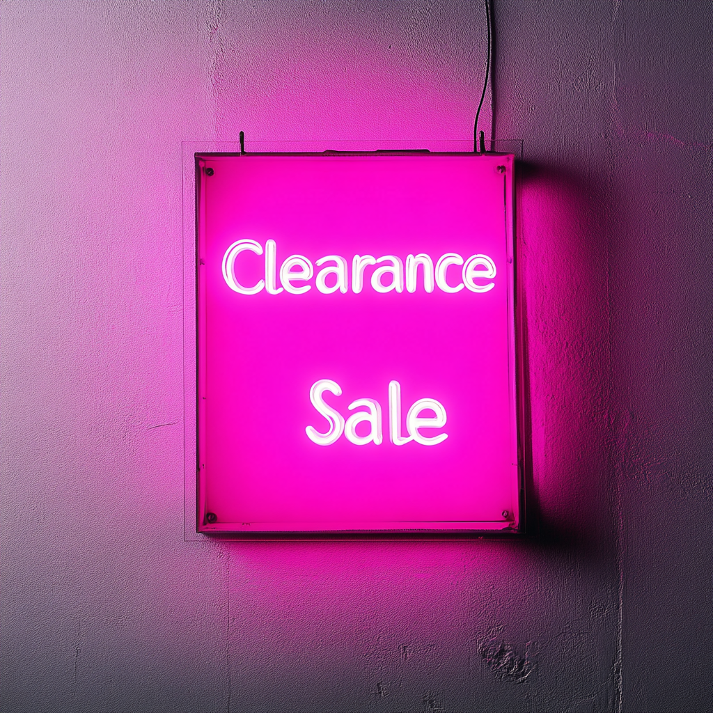 "Clearance Sale" - Pink Neon Sign, 24 Inches