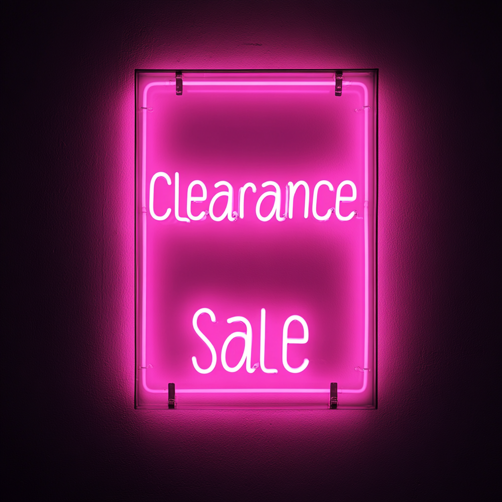 "Clearance Sale" - Pink Neon Sign, 24 Inches