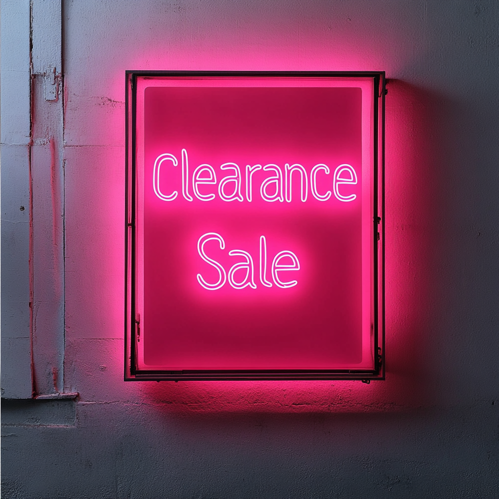 "Clearance Sale" - Pink Neon Sign, 24 Inches