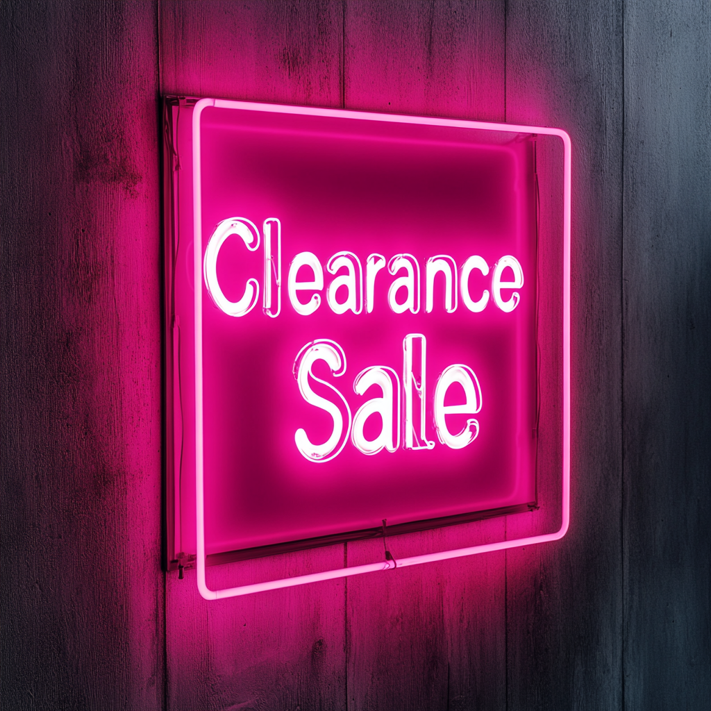 "Clearance Sale" - Pink Neon Sign, 24 Inches