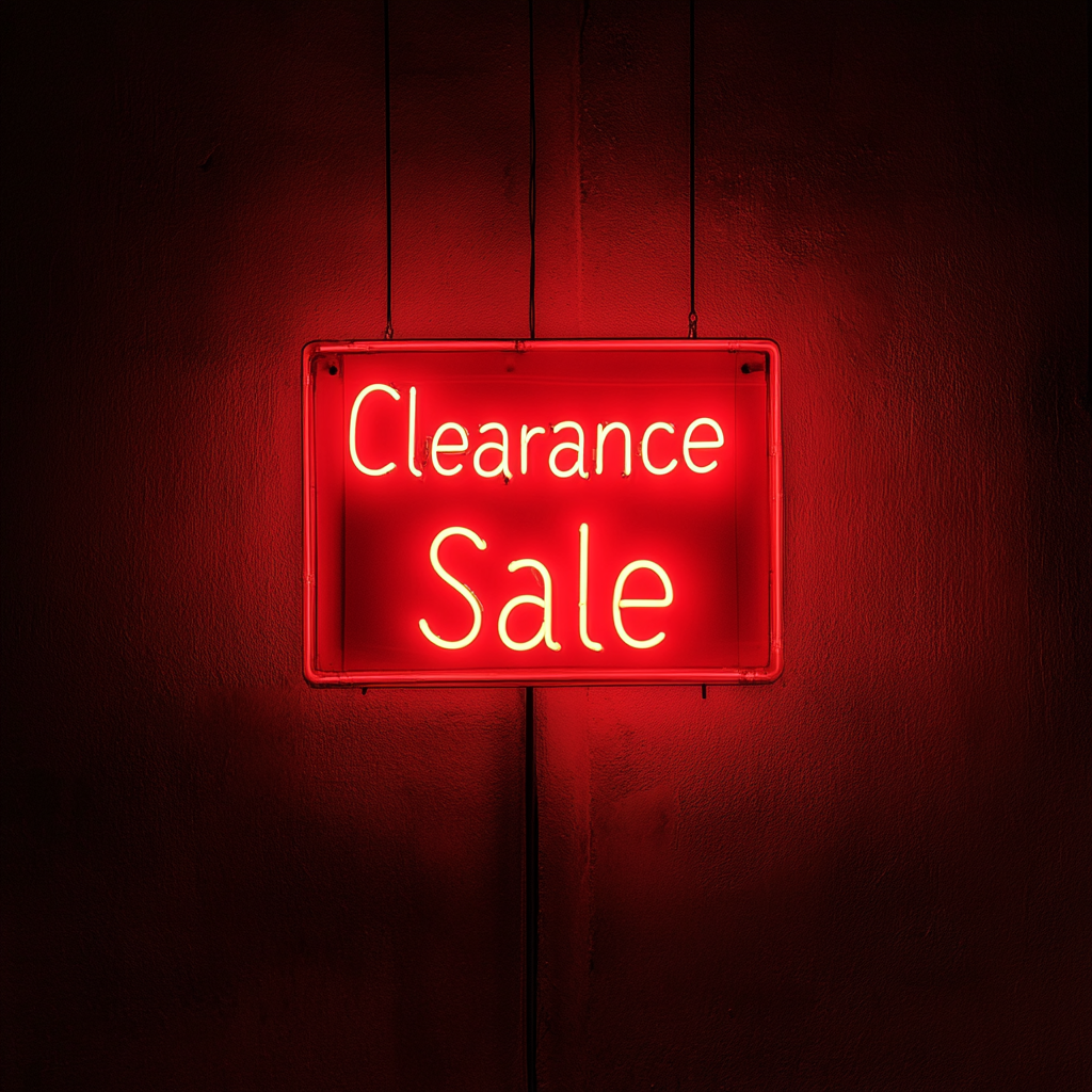 "Clearance Sale" - Red Neon Sign, 24 Inches