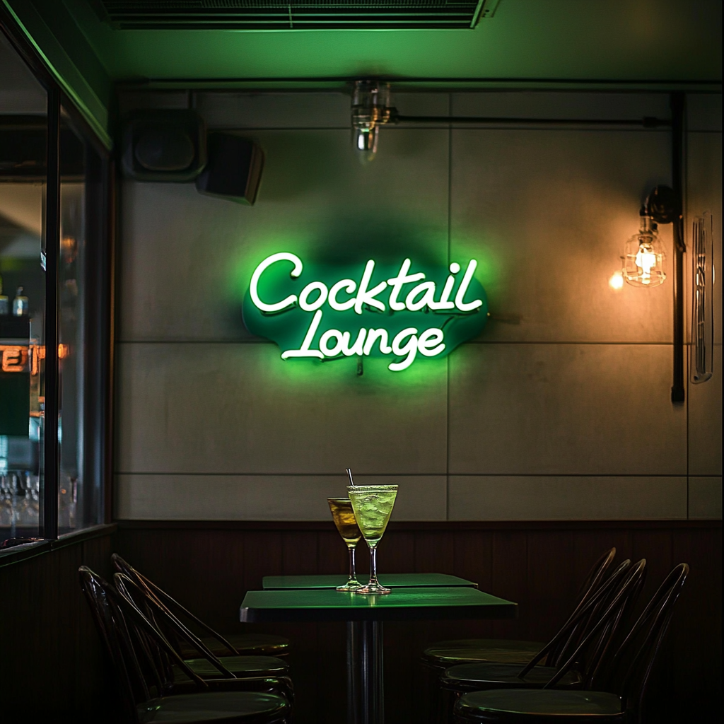 "Cocktail Lounge" - Green Neon Sign, 18 Inches
