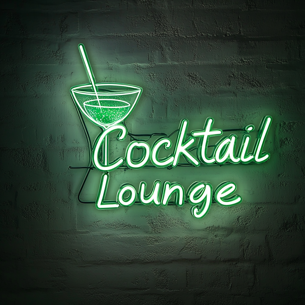 "Cocktail Lounge" - Green Neon Sign, 24 Inches