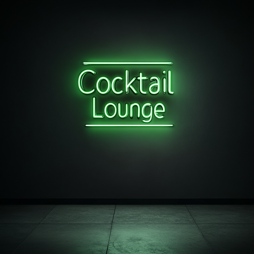 "Cocktail Lounge" - Green Neon Sign, 24 Inches