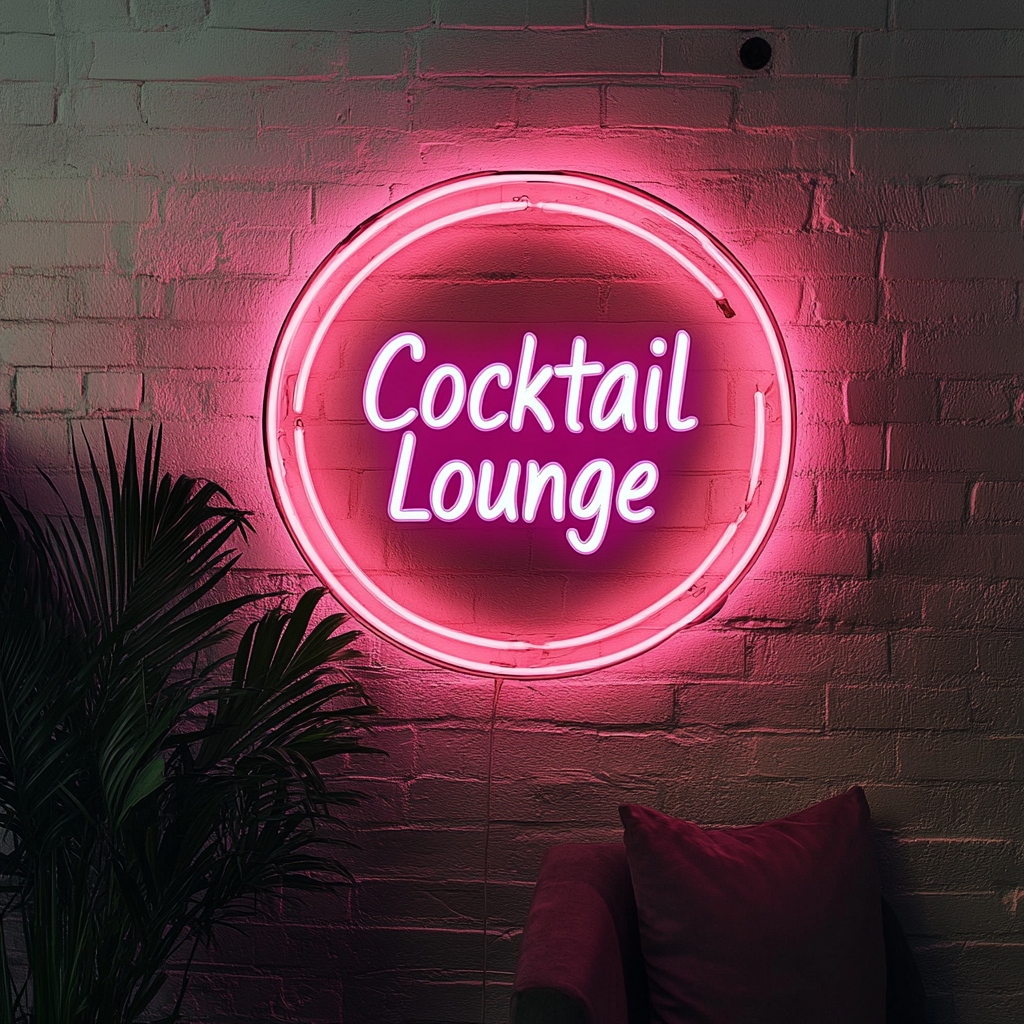"Cocktail Lounge" - Pink Neon Sign, 24 Inches