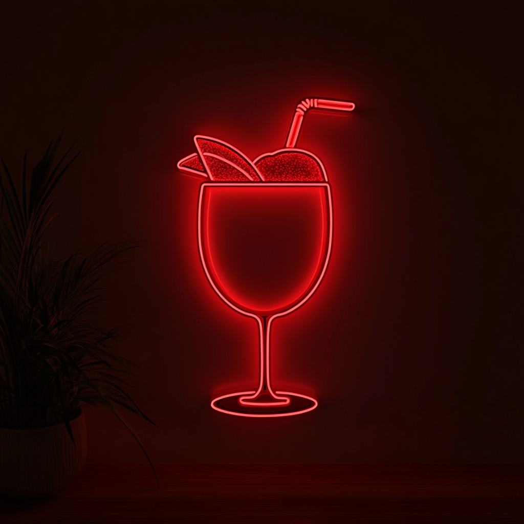 Coconut Drink - Red Neon Sign, 24 Inches