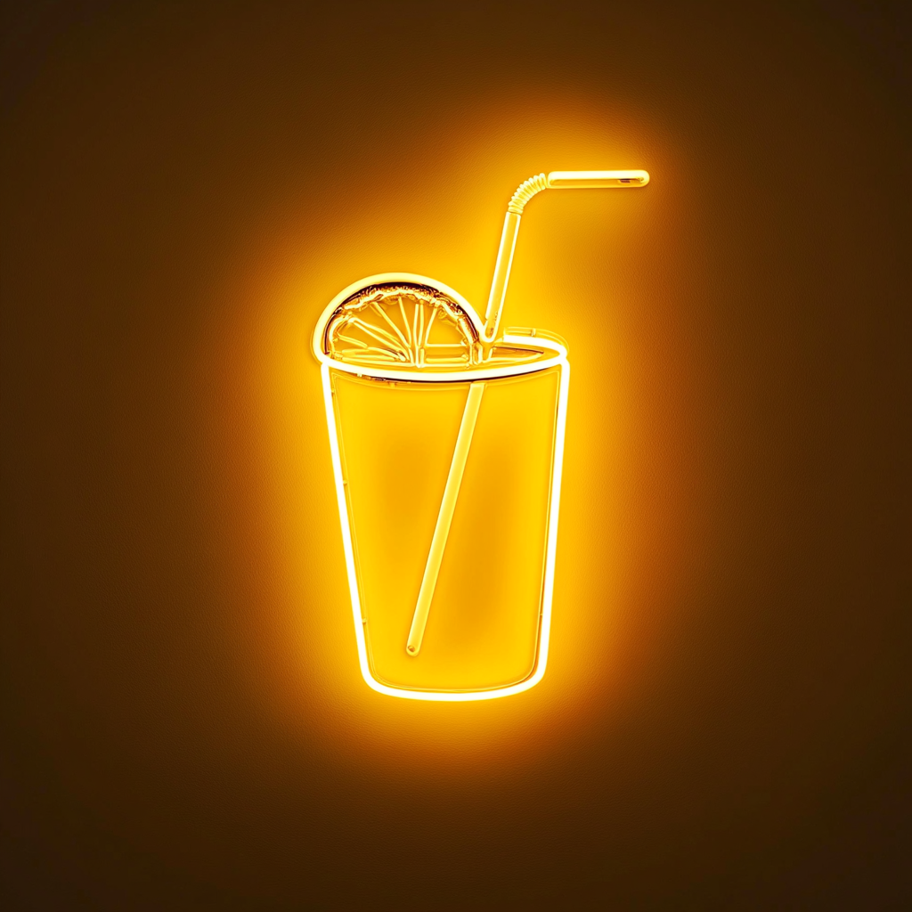 Coconut Drink - Yellow Neon Sign, 18 Inches