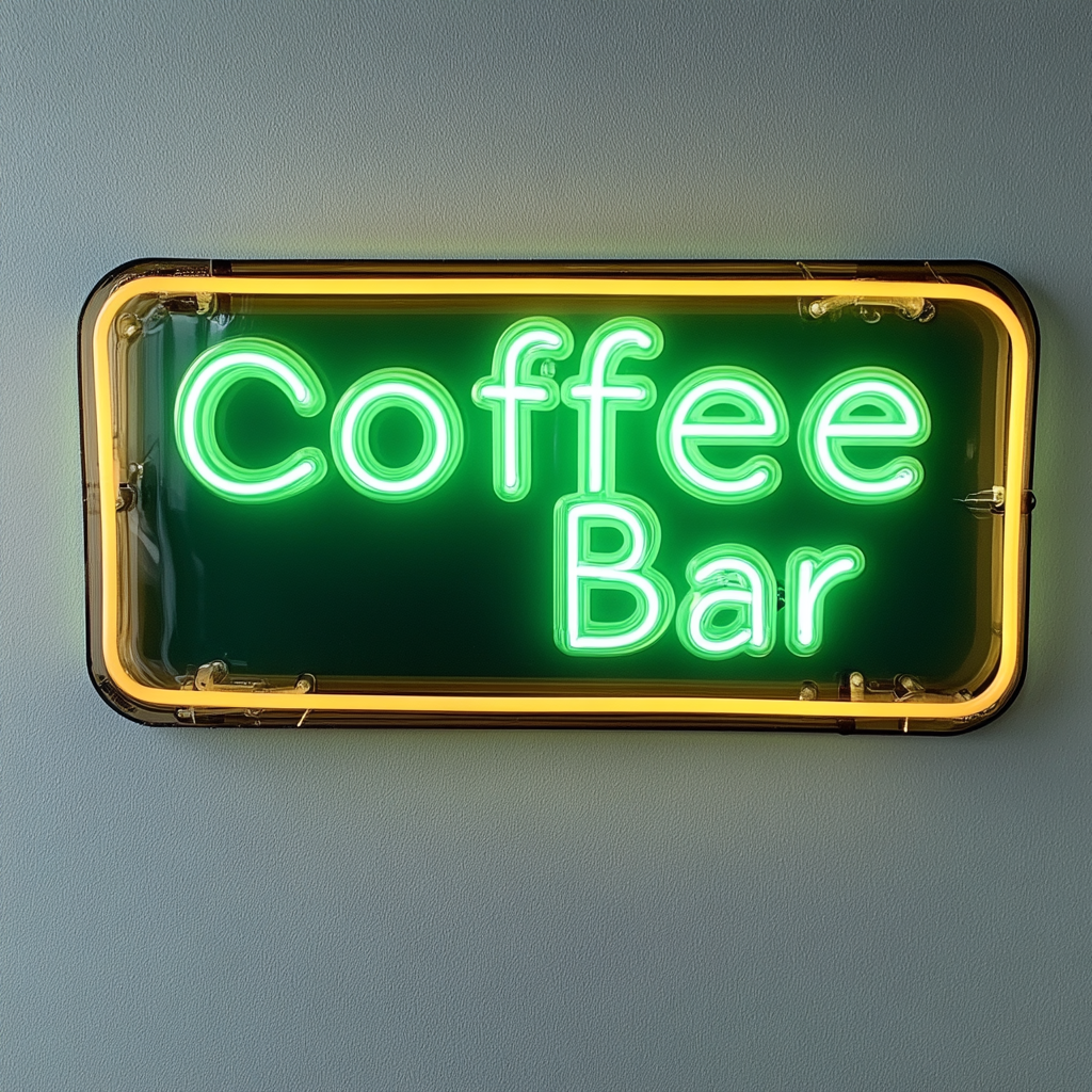 "Coffee Bar" - Green Neon Sign, 24 Inches