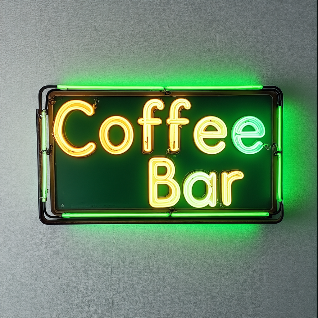 "Coffee Bar" - Green Neon Sign, 24 Inches