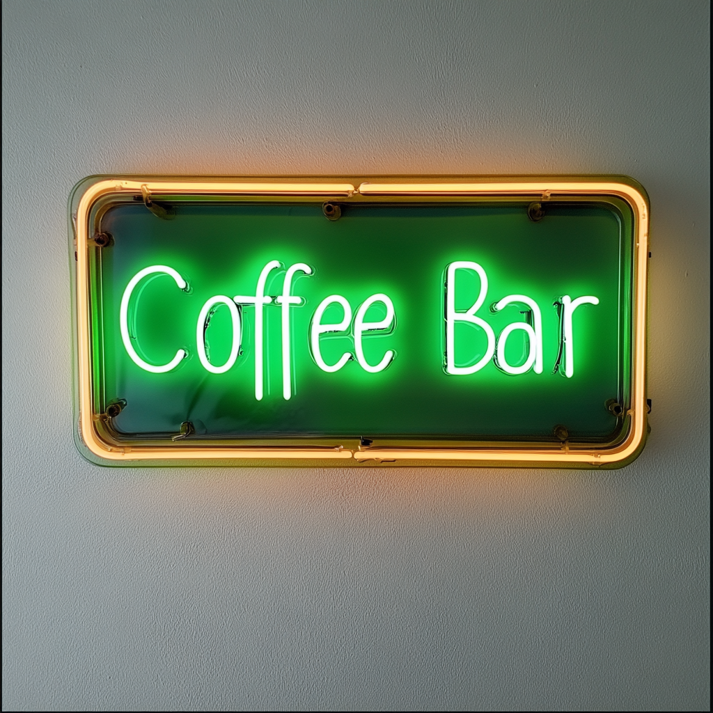"Coffee Bar" - Green Neon Sign, 24 Inches