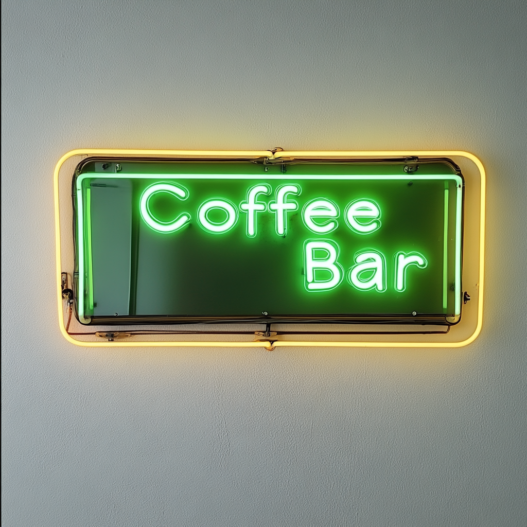 "Coffee Bar" - Green Neon Sign, 24 Inches