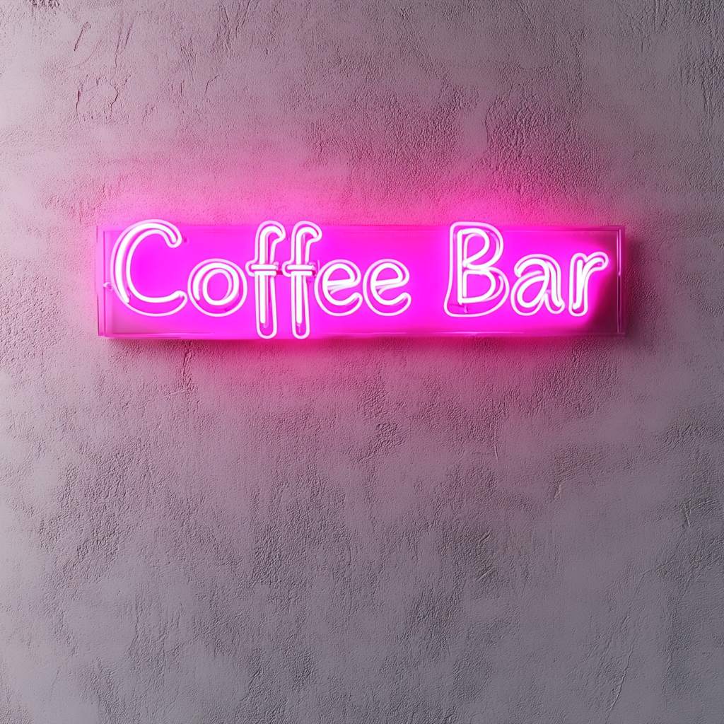 "Coffee Bar" - Pink Neon Sign, 24 Inches