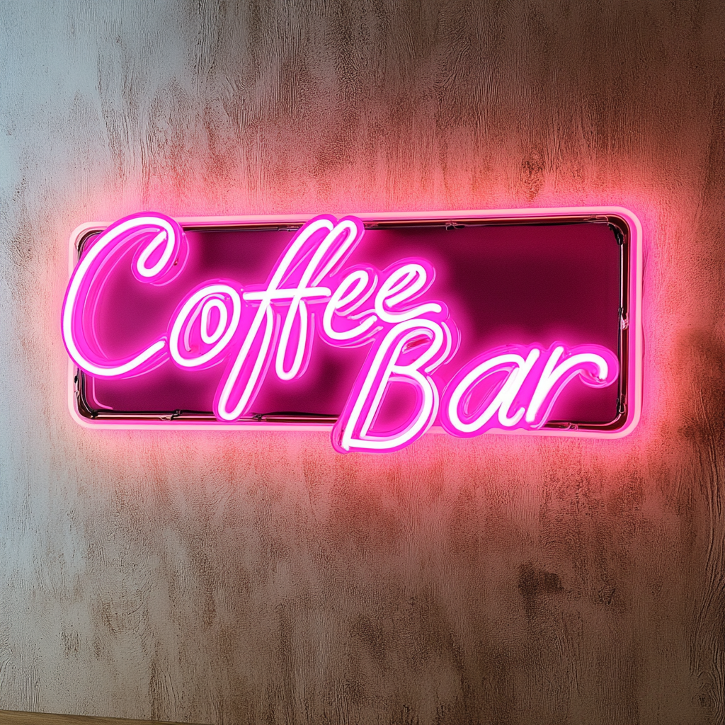 "Coffee Bar" - Pink Neon Sign, 24 Inches