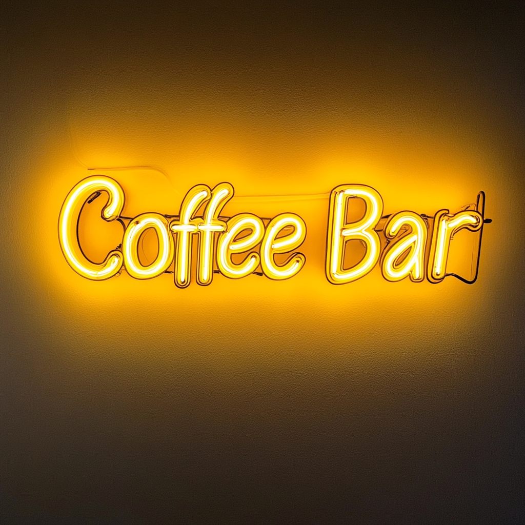 "Coffee Bar" - Yellow Neon Sign, 24 Inches